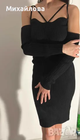 Предлагам къса плетена рокля, снимка 2 - Рокли - 48141907