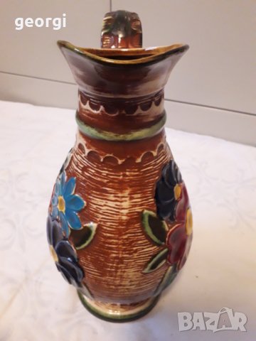 Немска релефна керамична ваза   17/2, снимка 4 - Колекции - 31399451
