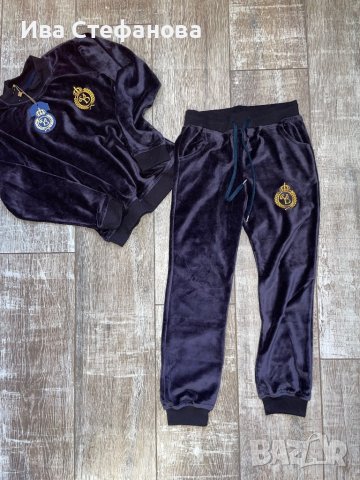 Спортно елегантен нов сет комплект от две части анцунг плюш кадифе плюшен детски костюм 11 12 години, снимка 4 - Детски комплекти - 42677741