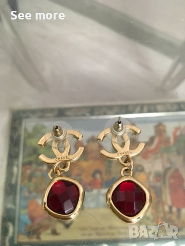 CHANEL обеци с кристали, снимка 5 - Обеци - 52720211