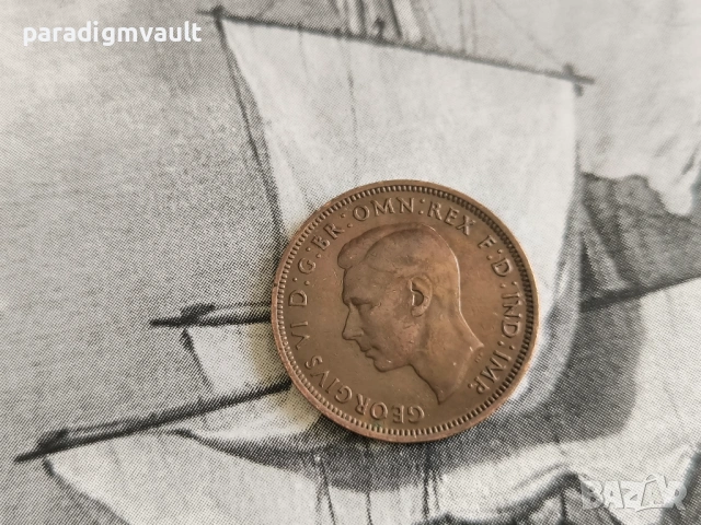 Монета - Великобритания - 1/2 (половин) пени | 1942г., снимка 2 - Нумизматика и бонистика - 54248029