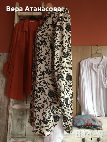 💃🏻Zara🤍Удължена сатенирана риза💄м размер🌹, снимка 5 - Ризи - 42280157