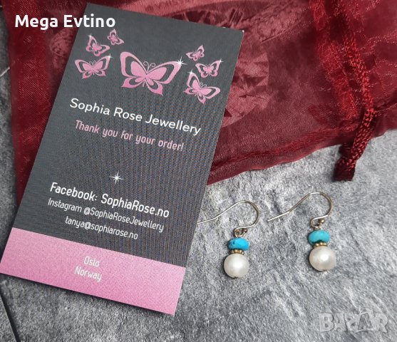 Ръчно изработени обеци с естествени перли, снимка 2 - Обеци - 37963367