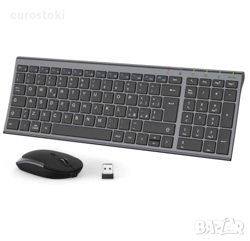 Безжична клавиатура и мишка iClever IC-GK03, 2.4GHz, акумулаторна презареждаща се, стандартен размер, снимка 1