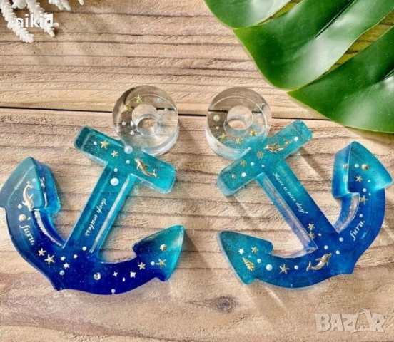 Грамадна котва силиконов молд форма фондан шоколад смола гипс декор, снимка 6 - Форми - 51556926