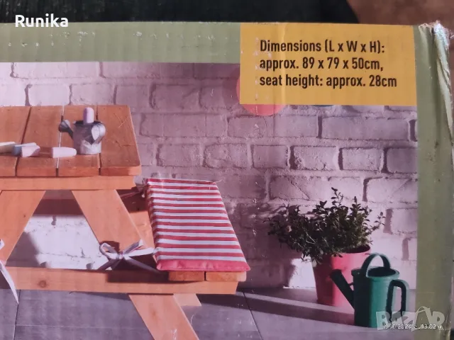 Детска маса с пейки, снимка 4 - Градински мебели, декорация  - 47651464