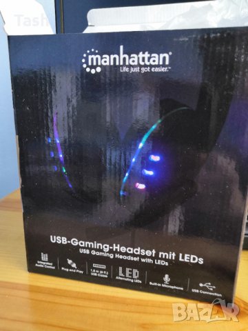 Cлушалки Manhattan USB Gaming Headset with LED, снимка 6 - Други - 34028969