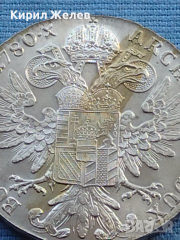 Сребърна монета Австрия талер 1780г. Мария Терезия от Хабсбург 40382 , снимка 3 - Нумизматика и бонистика - 42755861