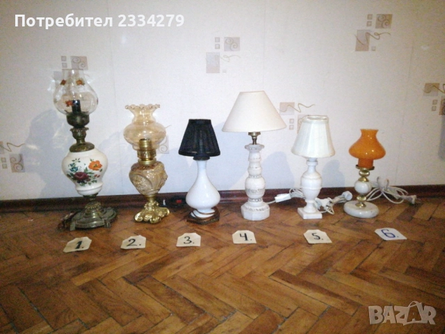 Стари порцеланови и мраморни настолни лампи. , снимка 11 - Настолни лампи - 52062898