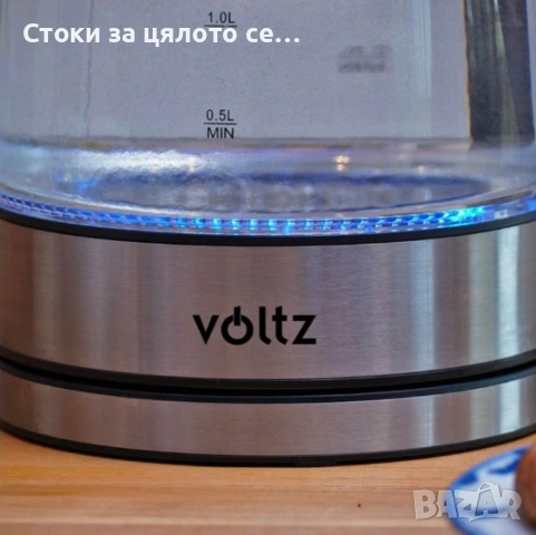 Светеща електрическа кана Voltz, 2200W, 1.7л, снимка 2 - Кани - 54145116