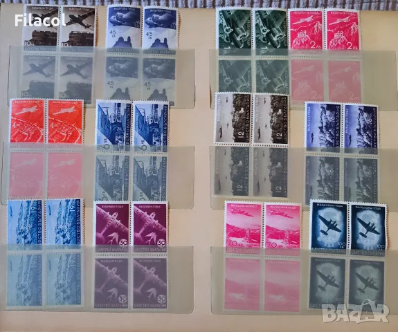 България 1940 Въздушна поща Изгледи пълна серия карета MNH