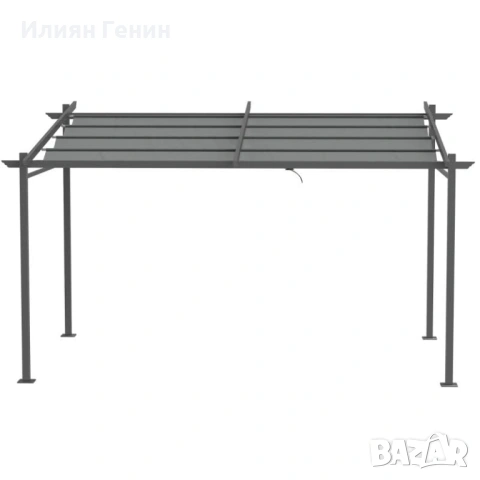 Пергола Outsunny, разтегателен покрив, 3,97 м x 2,95 м x 2,3 м