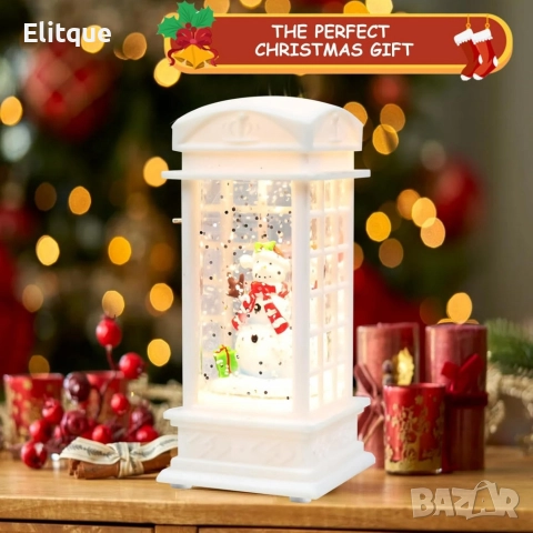 Коледна снежна лампа с LED светлина – празнична магия за уютен дом и топъл коледен дух, снимка 3 - Декорация за дома - 52820237