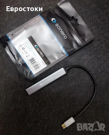 Sonero S-UH110-001 USB хъб, 4 порта, 1x USB 3.2 с 5 GB/s, 3X USB 2.0 с 480 MB/s, USB-C щепсел, снимка 5 - Кабели и адаптери - 47917750