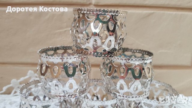 Красиви метални пръстени за текстилни салфетки, закупени от Англия, снимка 4 - Антикварни и старинни предмети - 40209456