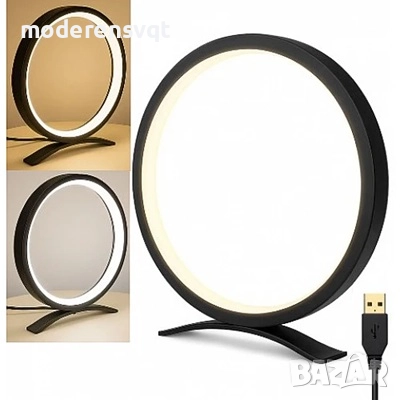 Настолна LED ринг нощна лампа с 3 нюанса на осветяване, снимка 3 - Други - 51964029