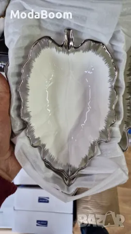 Комплект от 3броя керамични купи във формата на листо, снимка 2 - Други - 48853951