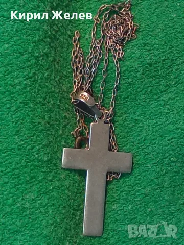 СТИЛЕН СРЕБЪРЕН КРЪСТ МАТИРАНО СРЕБРО 925 сФИНА СТАРА СРЕБЪРНА ВЕРИЖКА СРЕБРО 950 РЪЧНА РАБОТА 40024, снимка 16 - Колиета, медальони, синджири - 49866148