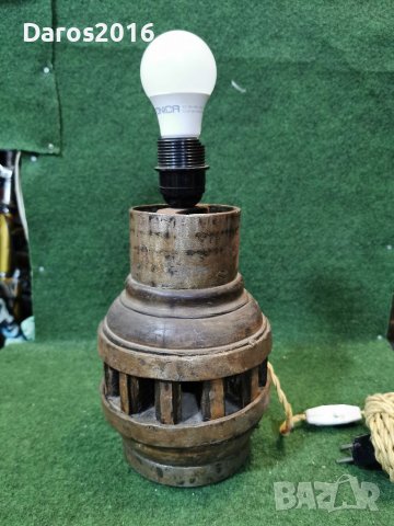 Стара нощна лампа, дърво и желязо , снимка 2 - Антикварни и старинни предмети - 39301956