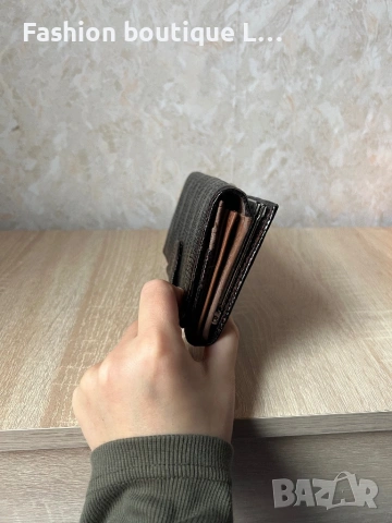 Кафяво кожено портмоне с джоб за монети , карти и книжни пари 🤎, снимка 3 - Портфейли, портмонета - 53176781