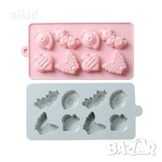 Пеперуда охлюв гъсеница пчела насекоми силиконов молд форма шоколадови бонбони гипс сапун, снимка 2 - Форми - 37391010