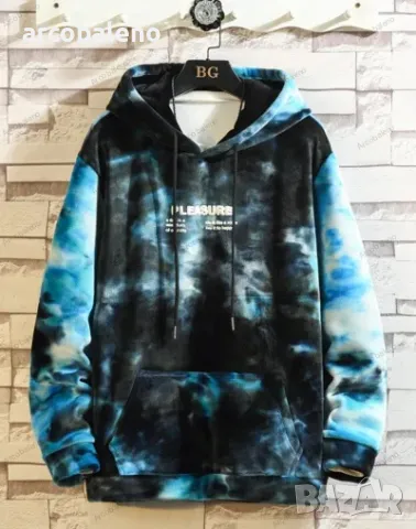 Модерен мъжки реверсивен суичър с подплата, 2цвята , снимка 2 - Суичъри - 47864535