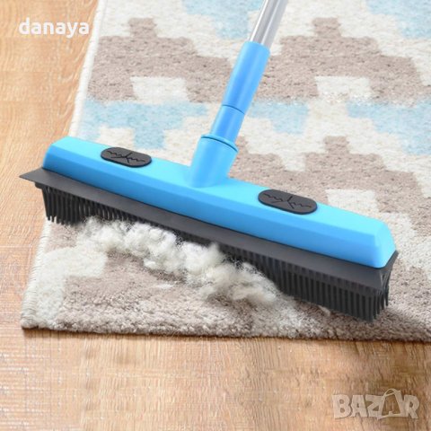 4185 Четка метла с гумени ресни и перо за обиране на вода