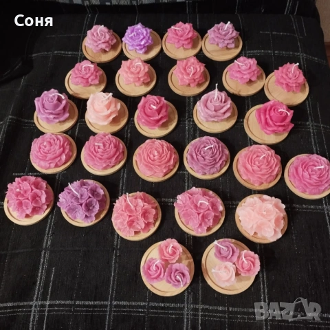Восъчни ароматни свещи - цветя и рози , снимка 2 - Подаръци за жени - 53135924
