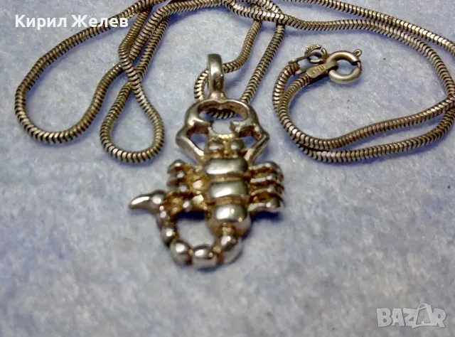 ЗОДИЯ СКОРПИОН ФИГУРАЛЕН СРЕБЪРЕН МЕДАЛЬОН с ФИНА СРЕБЪРНА ВЕРИЖКА СРЕБРО 925 ITALY 49834, снимка 7 - Колиета, медальони, синджири - 50340556
