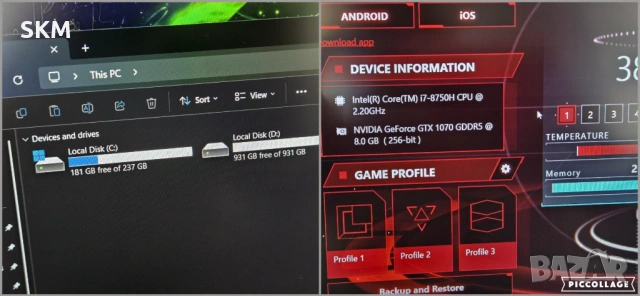 i7|GTX-1070|IPS 144Hz|8RAM Strix Scar II лаптоп laptop gaming гейминг asus , снимка 7 - Лаптопи за игри - 54024414