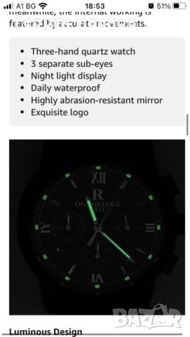 Мъжки аналогов кварцов ръчен часовник - бизнес ежедневен светещ хронограф кварцов 30M водоустойчив р, снимка 14 - Мъжки - 42574335