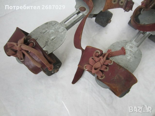 Кънки и ролери - Стари ролкови кънки от метал и кожа, регулируеми, ролери - 42-43, снимка 2 - Други ценни предмети - 29742022