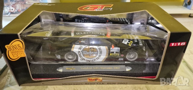 Количка Метална Vodafone AMG-Mercedes 2002 Warsteiner Maisto 1:18 нова, снимка 3 - Колекции - 50594880