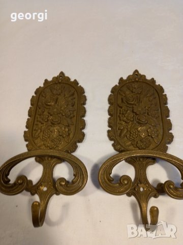 Бронзови закачалки за стена масив   20/1, снимка 2 - Закачалки - 42218928