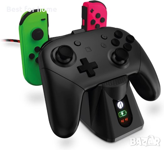 SW-C100 Двойна станция за зареждане, съвместима с Wireless Pro и Switch Joy Con контролер, снимка 5 - Аксесоари - 42521320