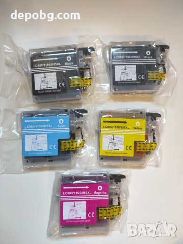 Комплект мастилници мастило тонер касетки Brother LC 980 / 1100 / 985, снимка 2 - Принтери, копири, скенери - 38887085