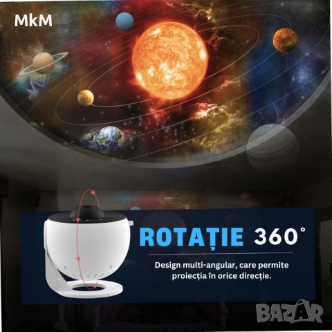 Звезден проектор, планетариум с 13 слайд диска и 360° въртене, снимка 4 - Плейъри, домашно кино, прожектори - 52449629