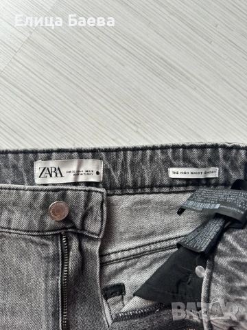 Къси панталони Zara в сиво и розово, снимка 2 - Къси панталони и бермуди - 54235433