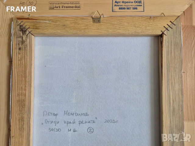 Петър Момчилов Птици край реката 2023г. маслени бои платно, снимка 7 - Картини - 48282677