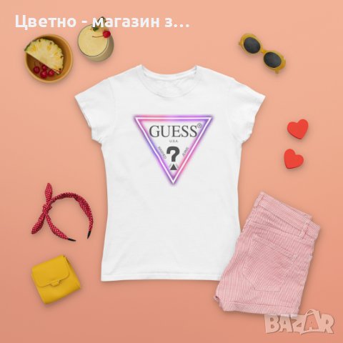 Дамска /  детска тениска принт GUESS , снимка 3 - Тениски - 37836378