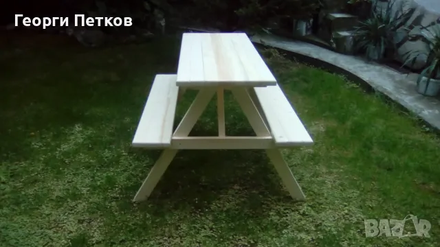 Детска Градинска маса с пейки-100х100х68см., снимка 4 - Други - 49939430