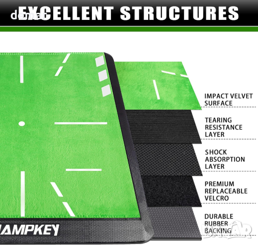 CHAMPKEY 12" x 17" Сменяема ударна постелка за голф 2.0 Edition, снимка 4 - Голф - 44735997