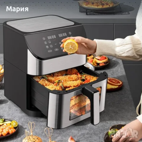 Фритюрник с горещ въздух 8L, 1800W, 11 програми, снимка 4 - Фритюрници - 55747400