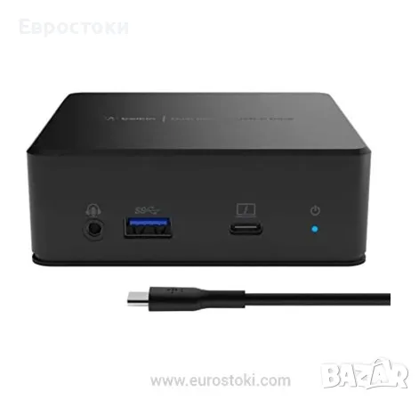 Докинг станция Belkin USB-C Dual Display, цвят: черно. Продукт без фирмена опаковка. Без забележки