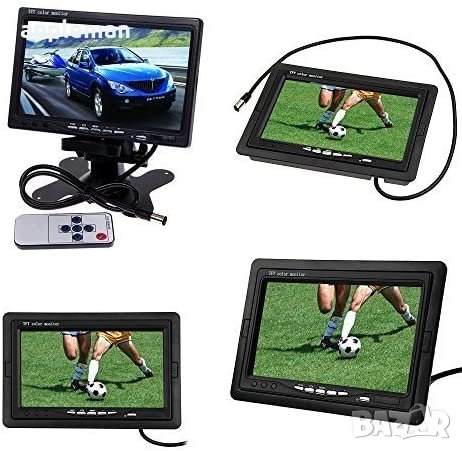 7"инчов inch TFT LCD монитор за връзка с камера за паркиране, DVD, VCR, снимка 8 - Аксесоари и консумативи - 39098089
