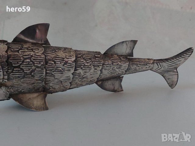 Сребърна авторска фигура-риба/сребро 900/, снимка 7 - Антикварни и старинни предмети - 40050915
