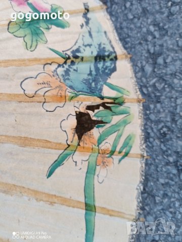 Стари, стар, ретро, винтидж, арт, старинен, азиатски чадър от бамбук, снимка 15 - Антикварни и старинни предмети - 44450546