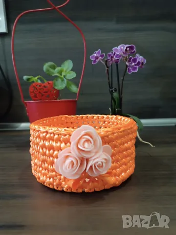 Ръчно изплетен панер, снимка 13 - Декорация за дома - 49153327