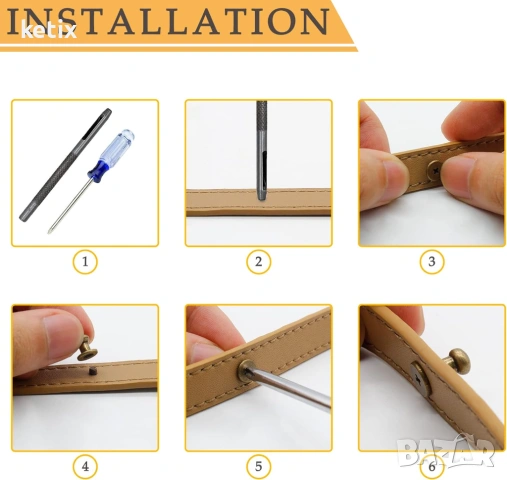 30 комплекта копчета 5 мм с кръгла глава, бронзови, снимка 4 - Други стоки за дома - 53923745