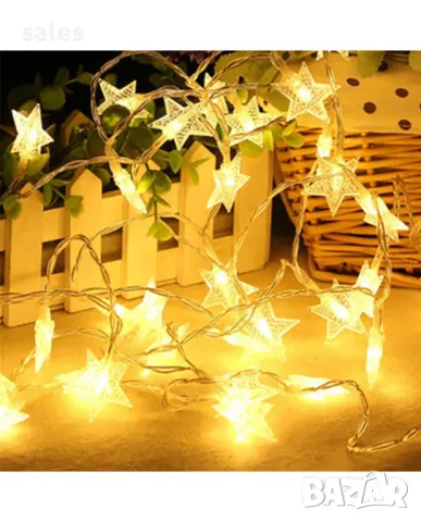 LED коледни лампички топчета 3м. на батерии, топло бяла светлина, снимка 3 - Лед осветление - 47714272